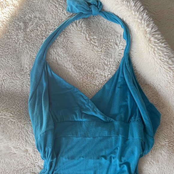 Turquoise Halter One-Piece Top - Picture 2 of 4